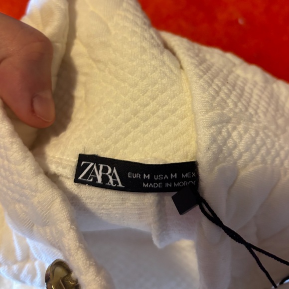 Zara off white quilted long sleeve high neck short dress NWT - Picture 11 of 15